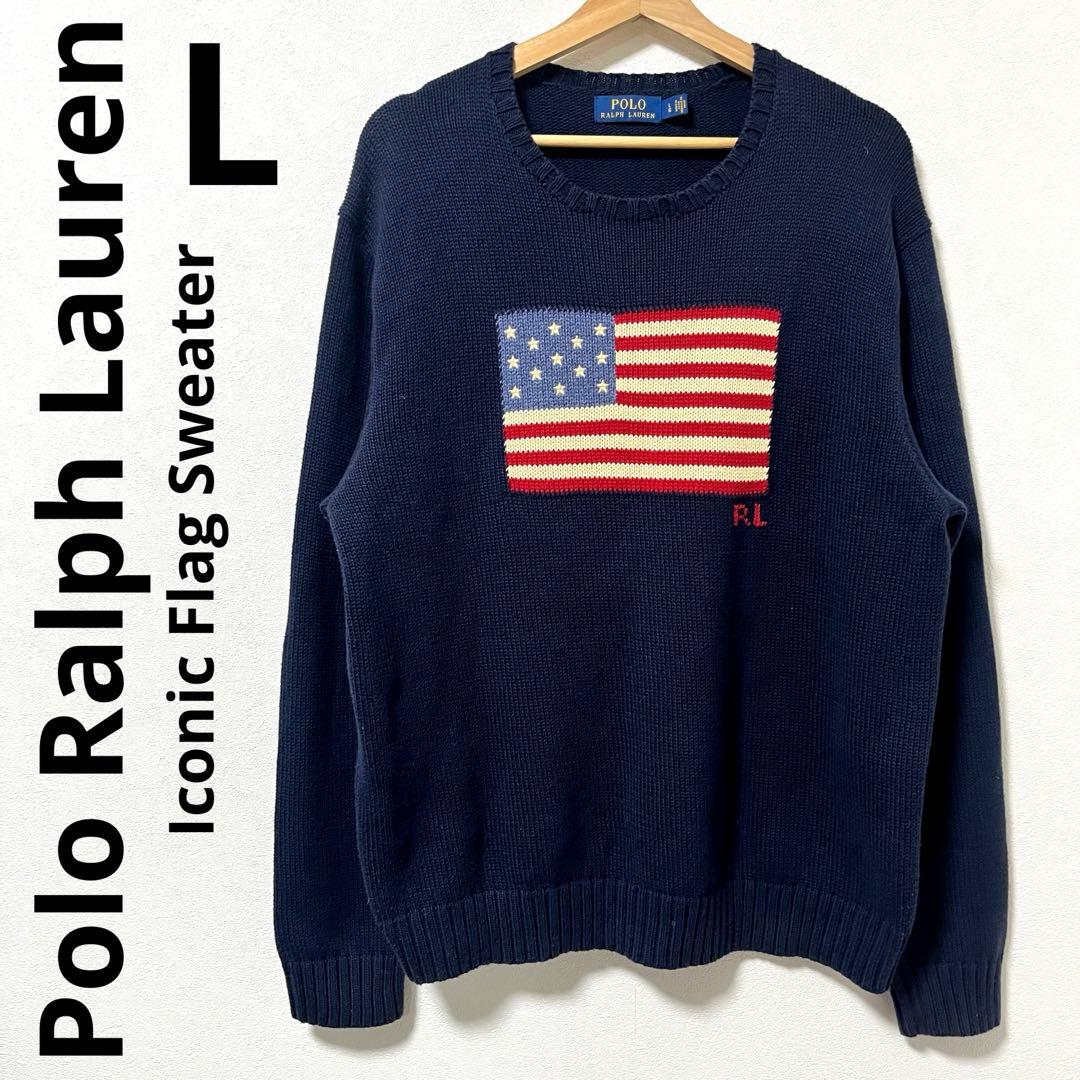 《Polo Ralph Lauren》Iconic Flag Sweater L