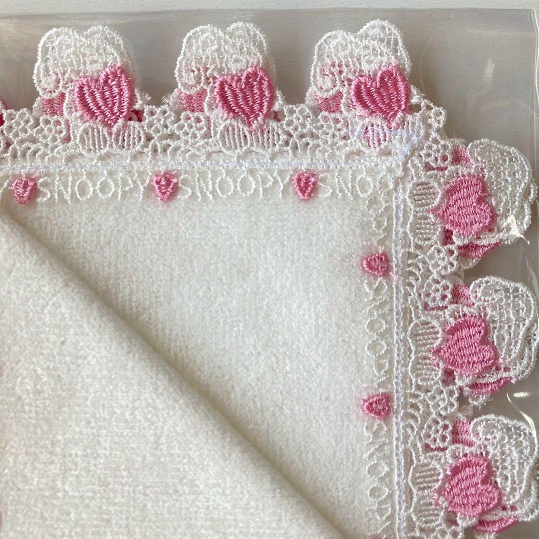 近沢レース　スヌーピー　ハートハンカチ　タオルハンカチ4色セット