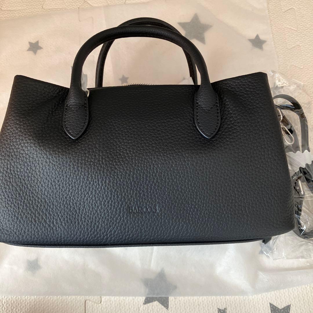 新品【BARCOS/バルコス】シュリンクレザー3層ハンドバッグ