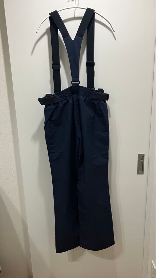 【美品】ネイビー サスペンダー付き 上下スキーウェア