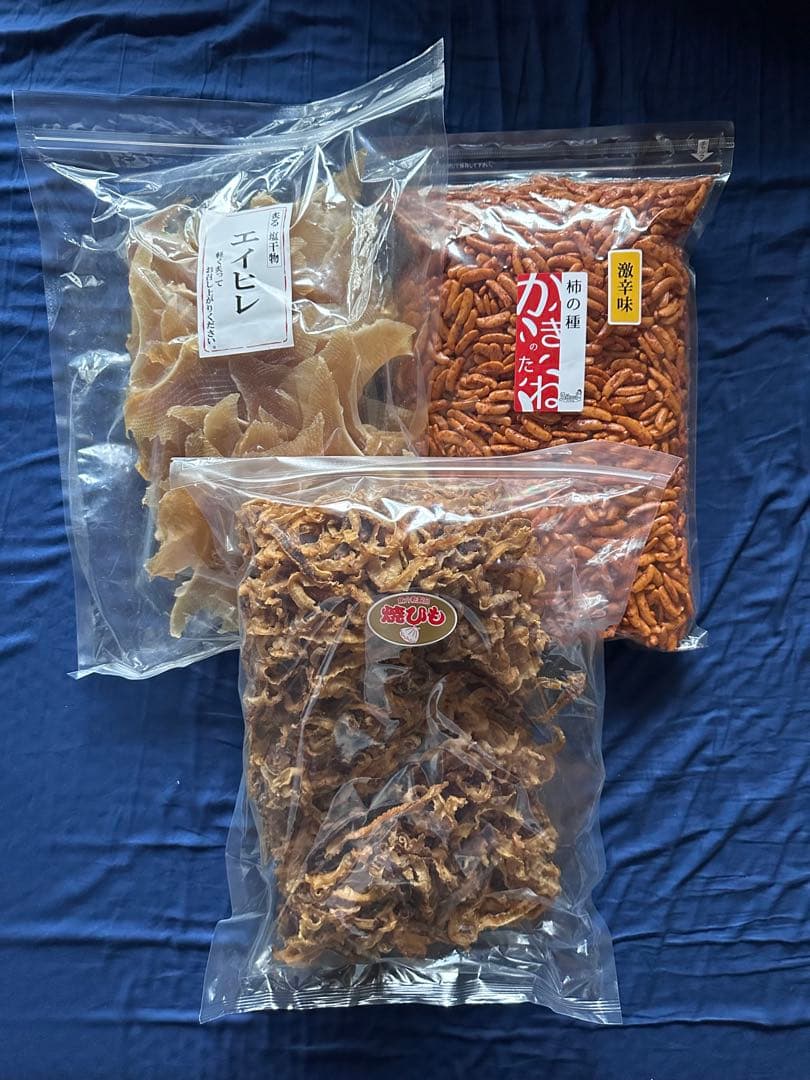 【人気商品】エイヒレ 貝ひも 激辛柿の種 各1キロセット！