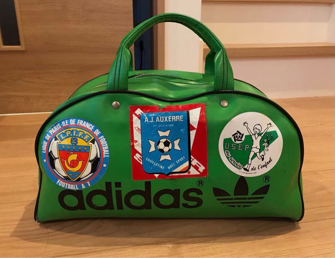 ◼️希少 70s〜 アディダス ボストンバッグ フランス製 緑 adidas