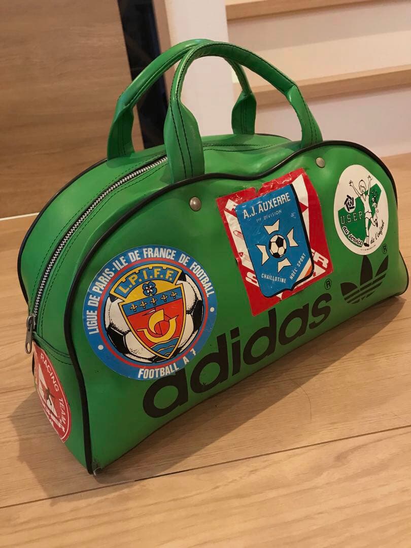 ◼️希少 70s〜 アディダス ボストンバッグ フランス製 緑 adidas