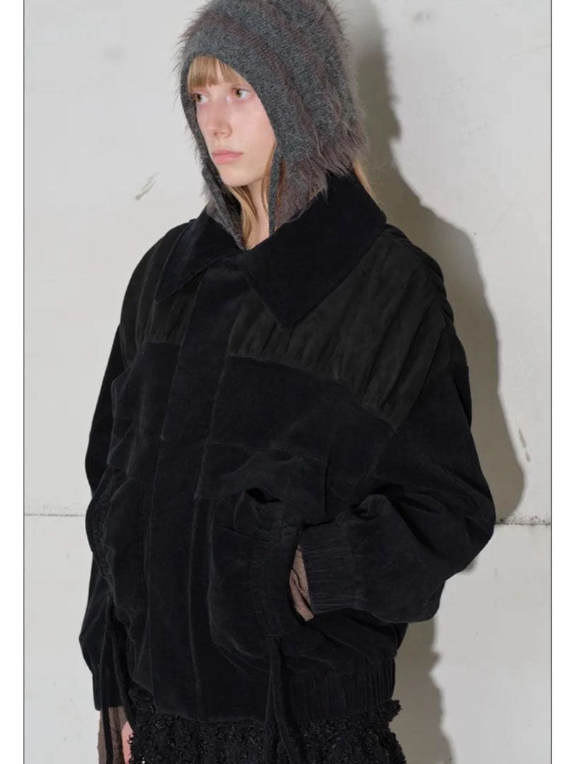 TYPESERVICE ミックスシャーリングジャンパー ブラック