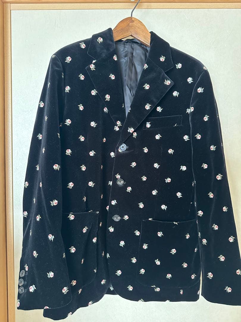 花柄刺繍 ベルベットジャケット