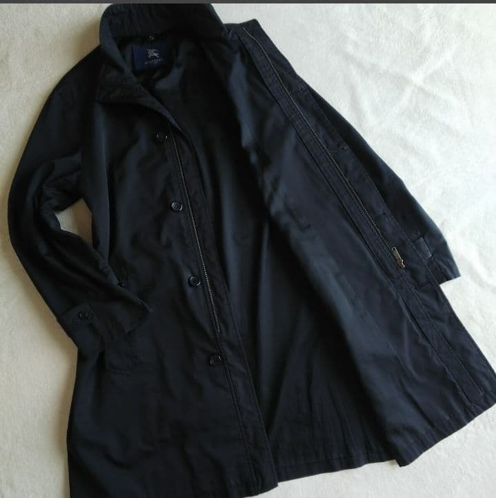 【希少LL】バーバリーロンドン ロング モッズコート ブラック