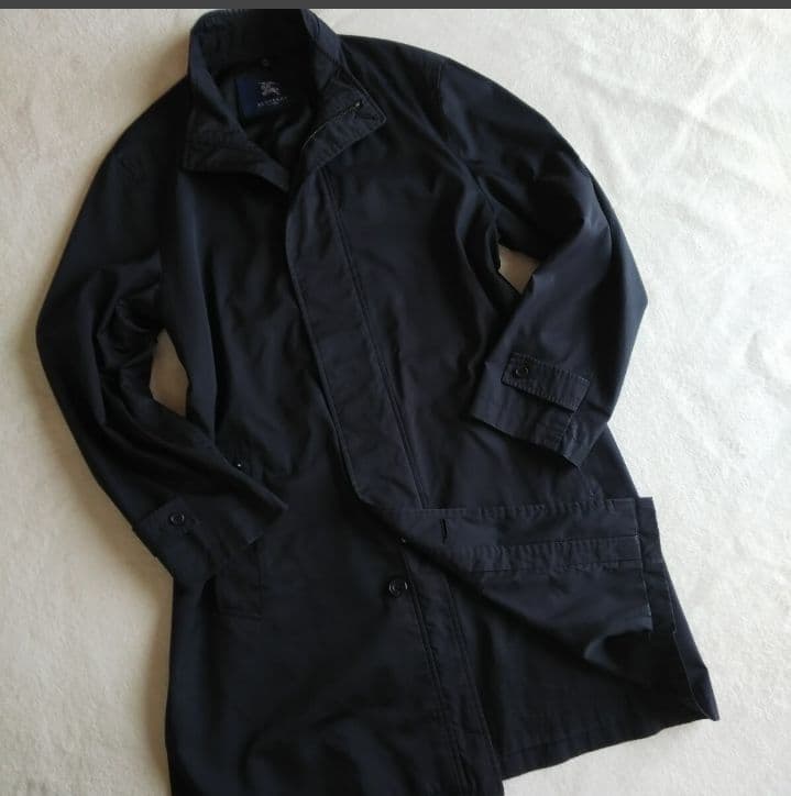 【希少LL】バーバリーロンドン ロング モッズコート ブラック