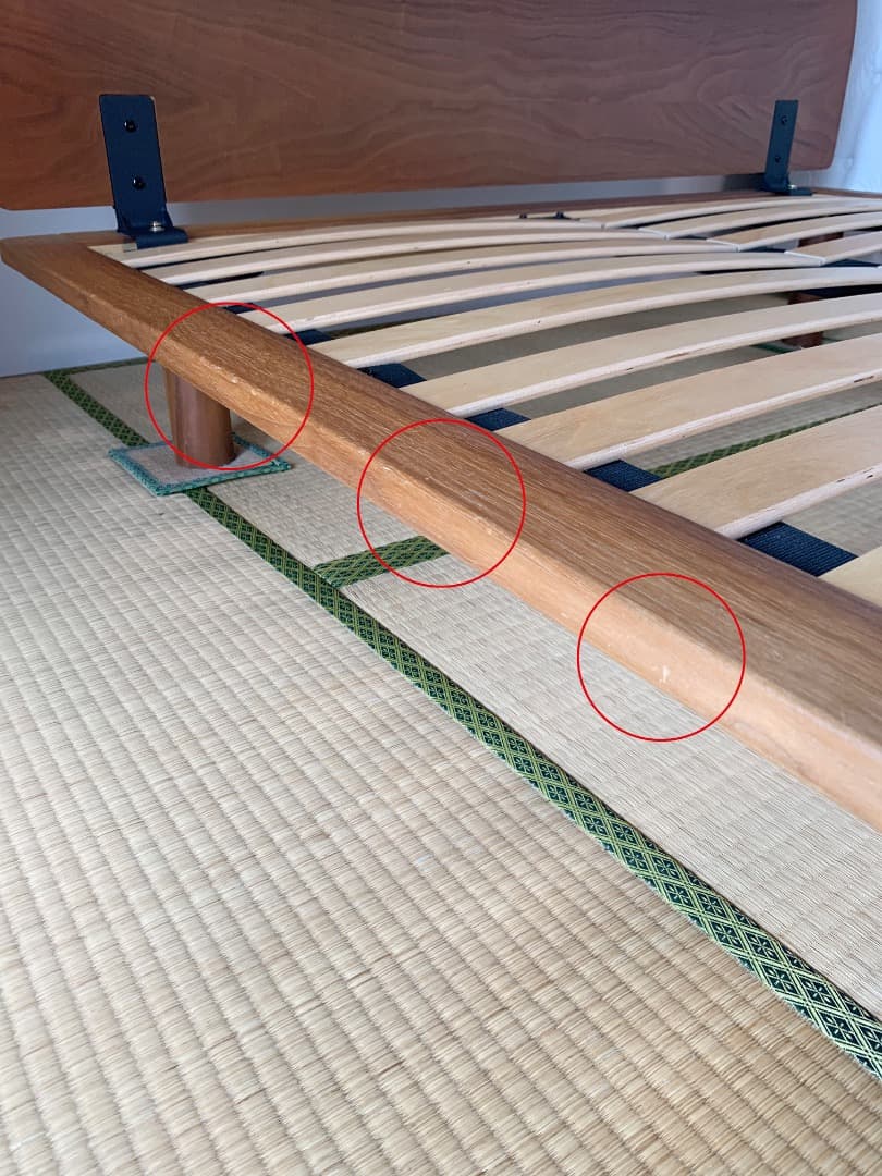 無印良品　ベッドフレーム・ダブル＋ヘッドボード（ウォールナット材）