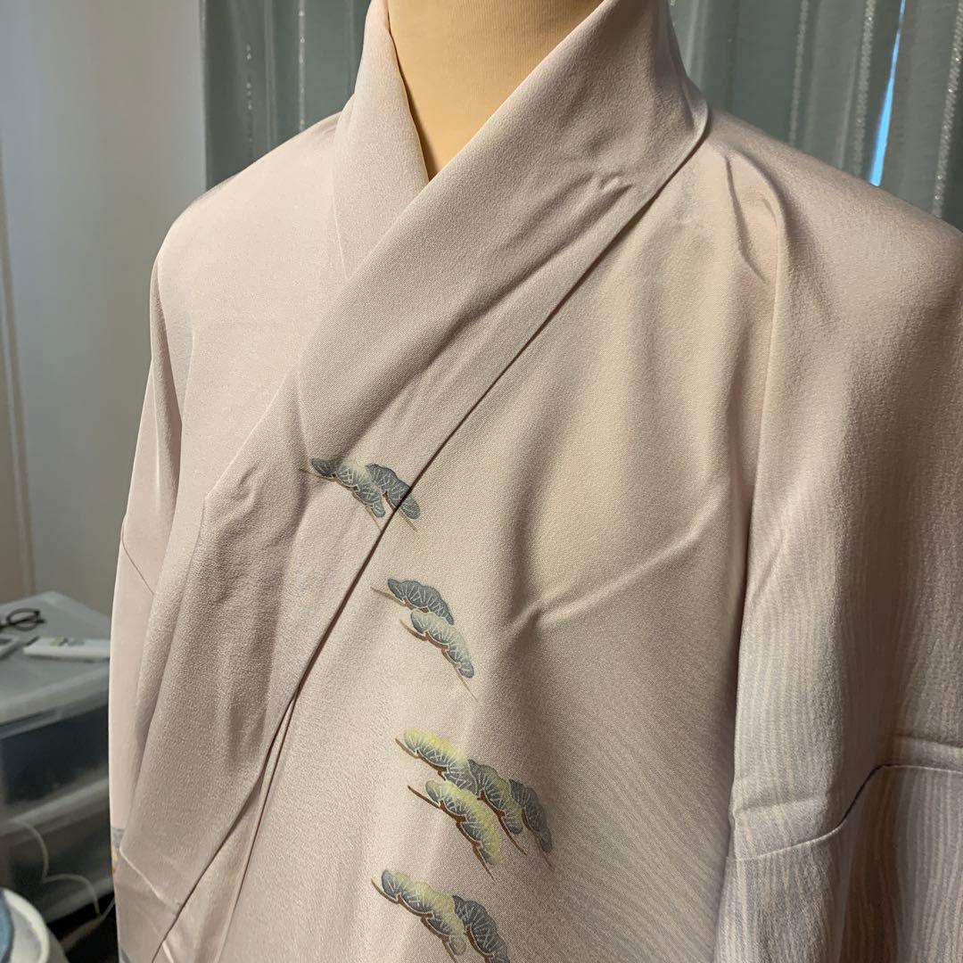 yamaguchi様極美品★加賀友禅訪問着袷★落款あり★舞鶴★グレーラベンダー