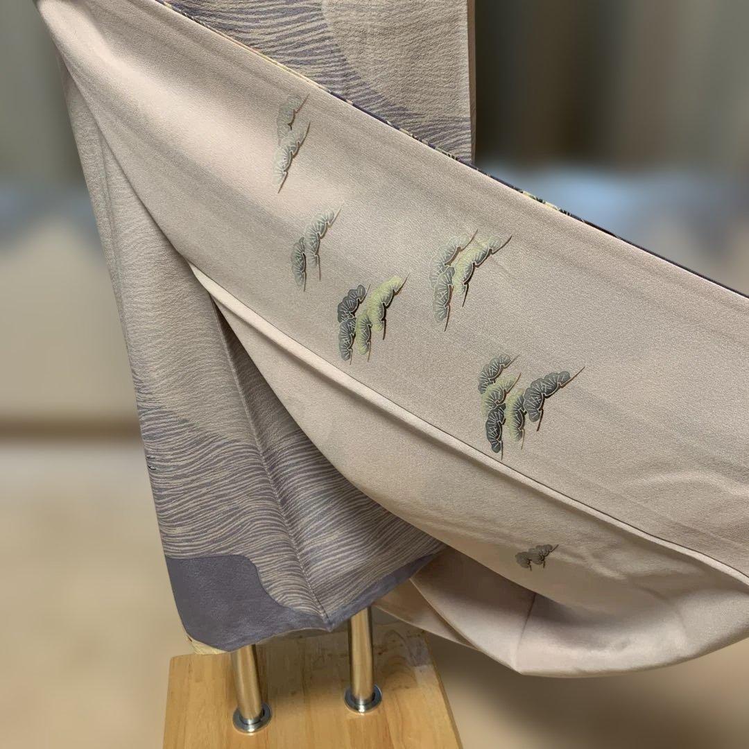 yamaguchi様極美品★加賀友禅訪問着袷★落款あり★舞鶴★グレーラベンダー