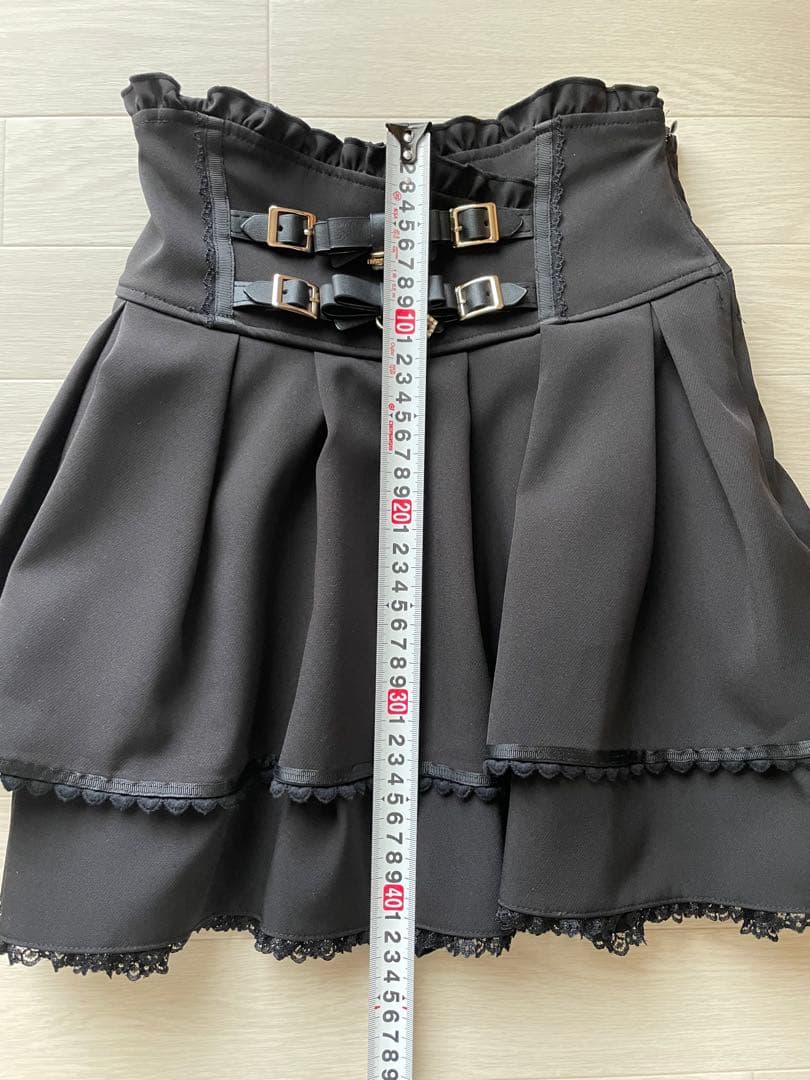 【未使用】LIZ LISA 2連リボンベルトスカパン　ブラック　size:0