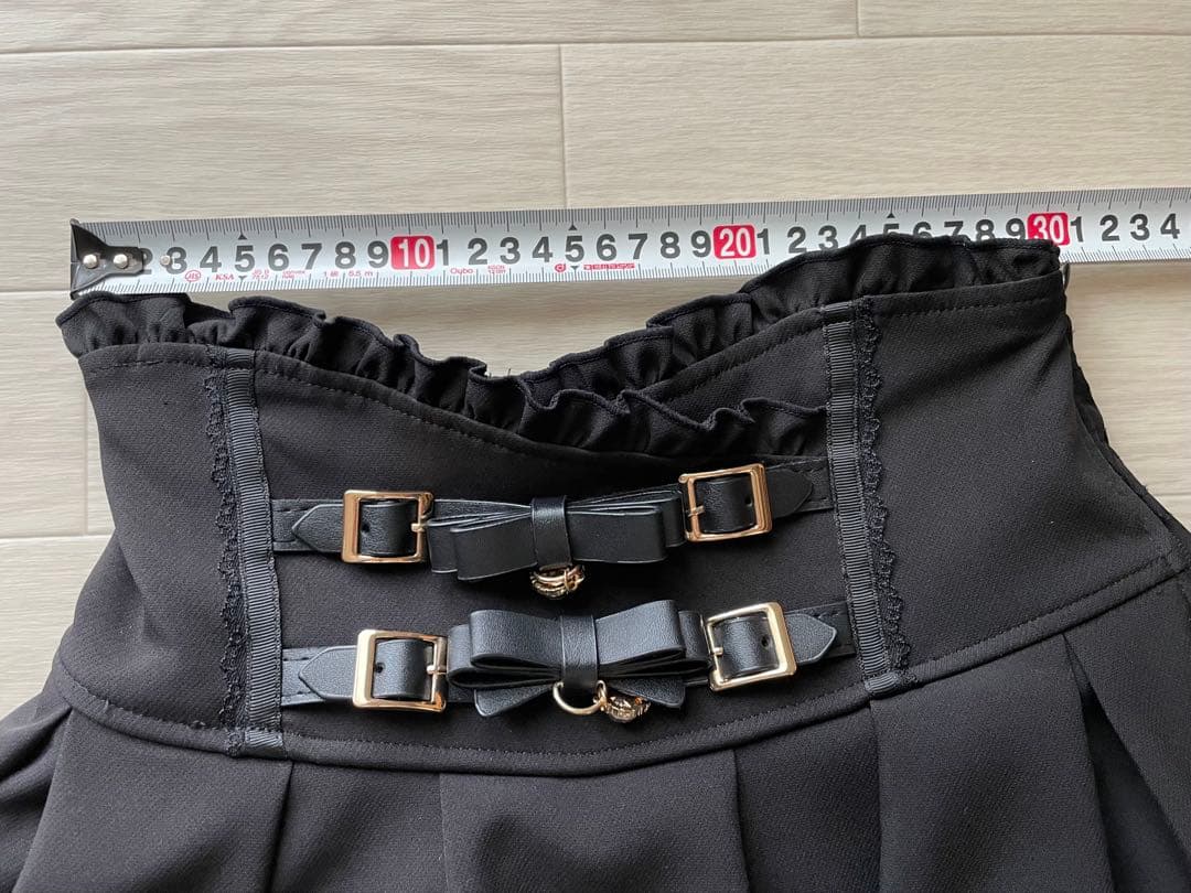 【未使用】LIZ LISA 2連リボンベルトスカパン　ブラック　size:0