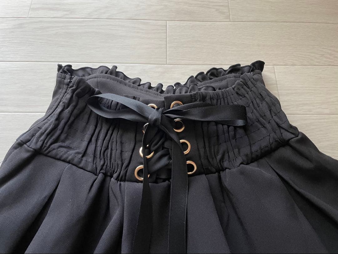 【未使用】LIZ LISA 2連リボンベルトスカパン　ブラック　size:0