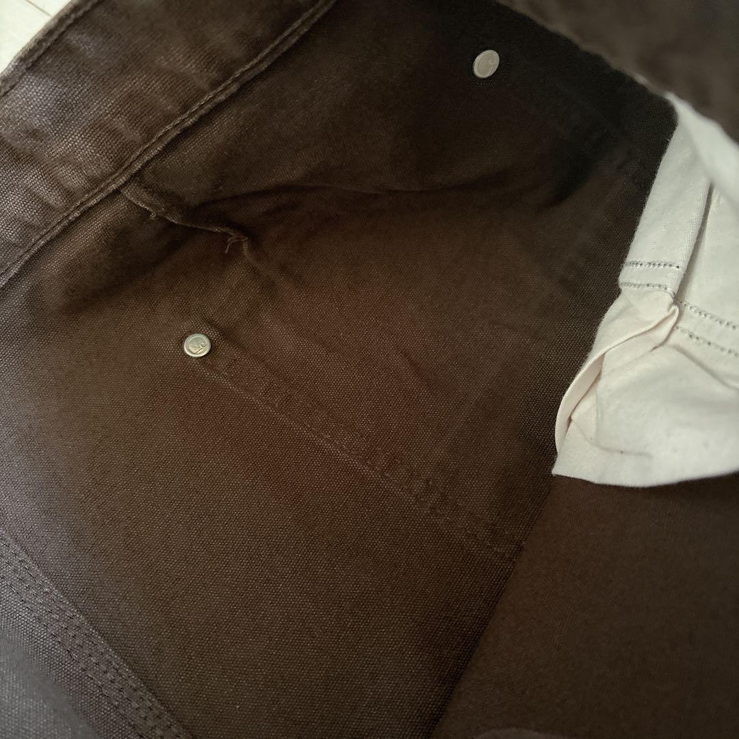 カーハート ダブルニー ワークパンツ w34 ブラウン ロゴ古着