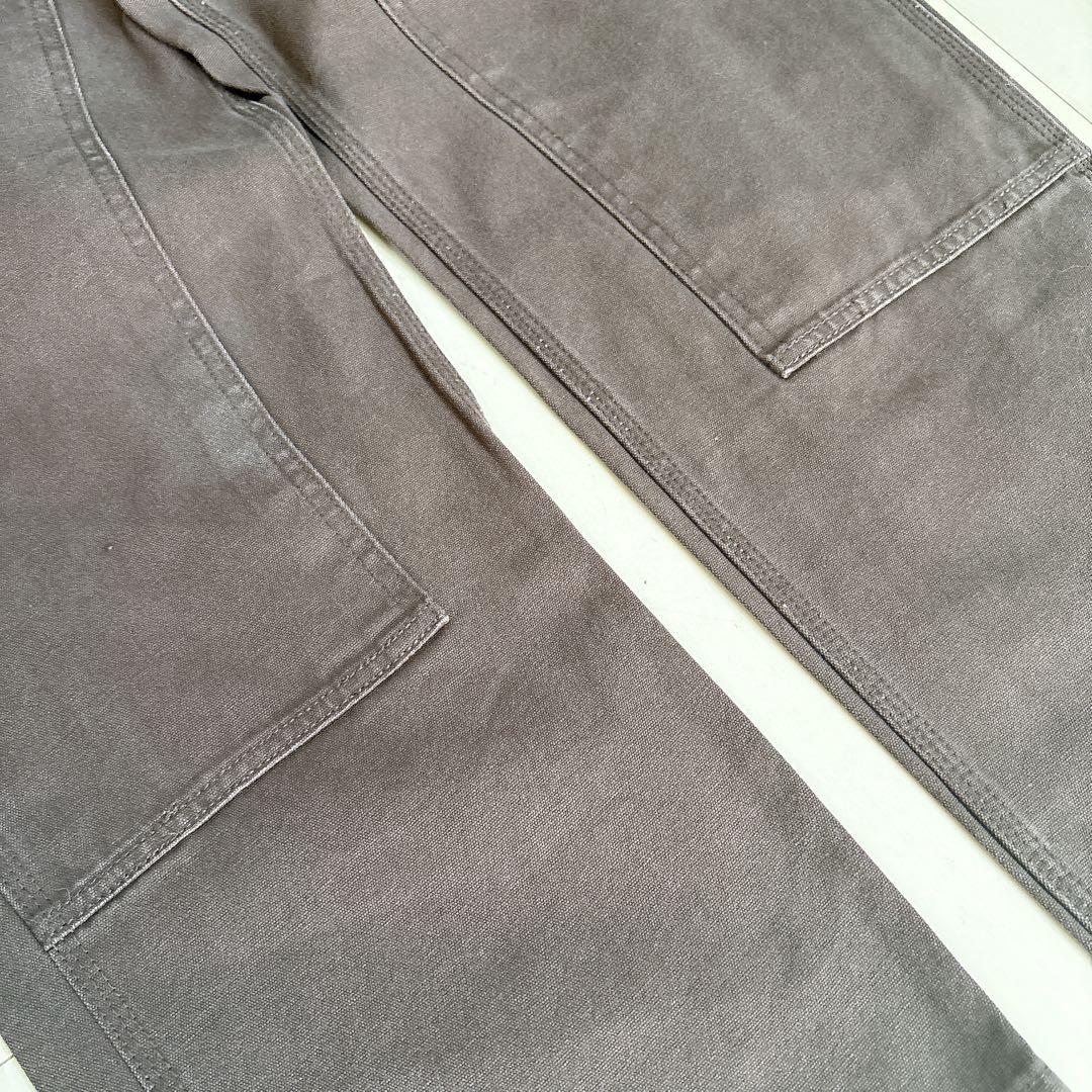 カーハート ダブルニー ワークパンツ w34 ブラウン ロゴ古着