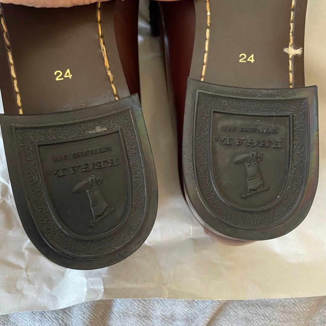 【訳あり新品未使用品】REGAL ローファー　鏡面加工　茶　24cm 牛革