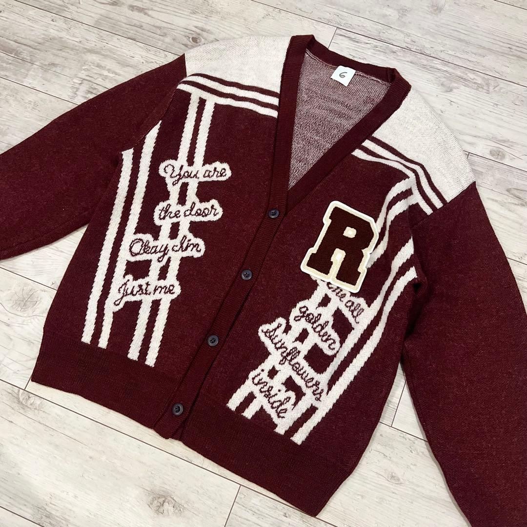 ＜6(ROKU)＞WOOL WAPPEN V NECK CARDIGAN