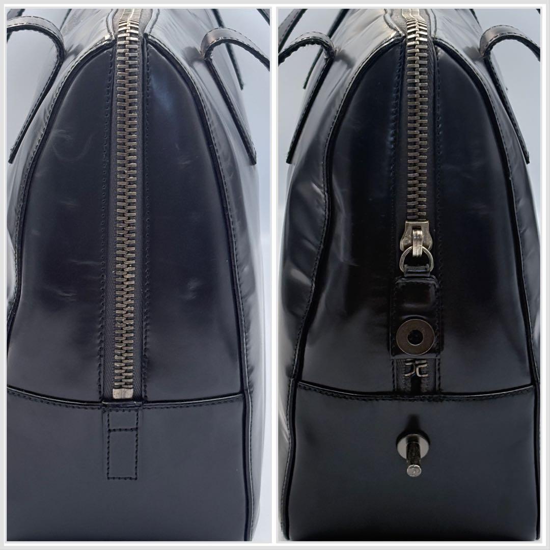 PRADAエナメルレザートートバッグ ブラック本革ビジネス美品