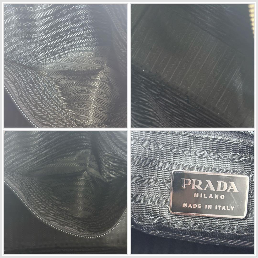 PRADAエナメルレザートートバッグ ブラック本革ビジネス美品