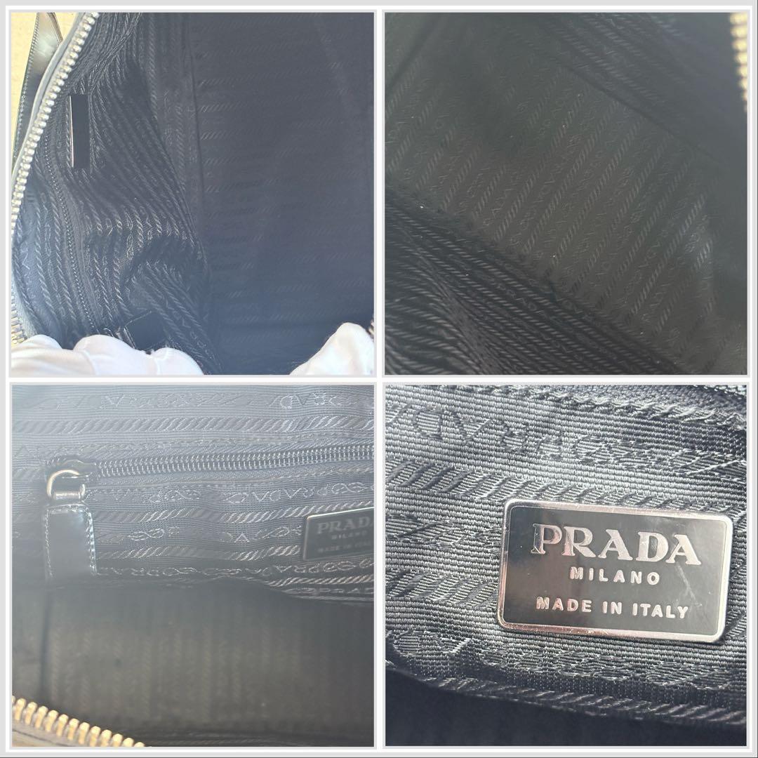 PRADAエナメルレザートートバッグ ブラック本革ビジネス美品