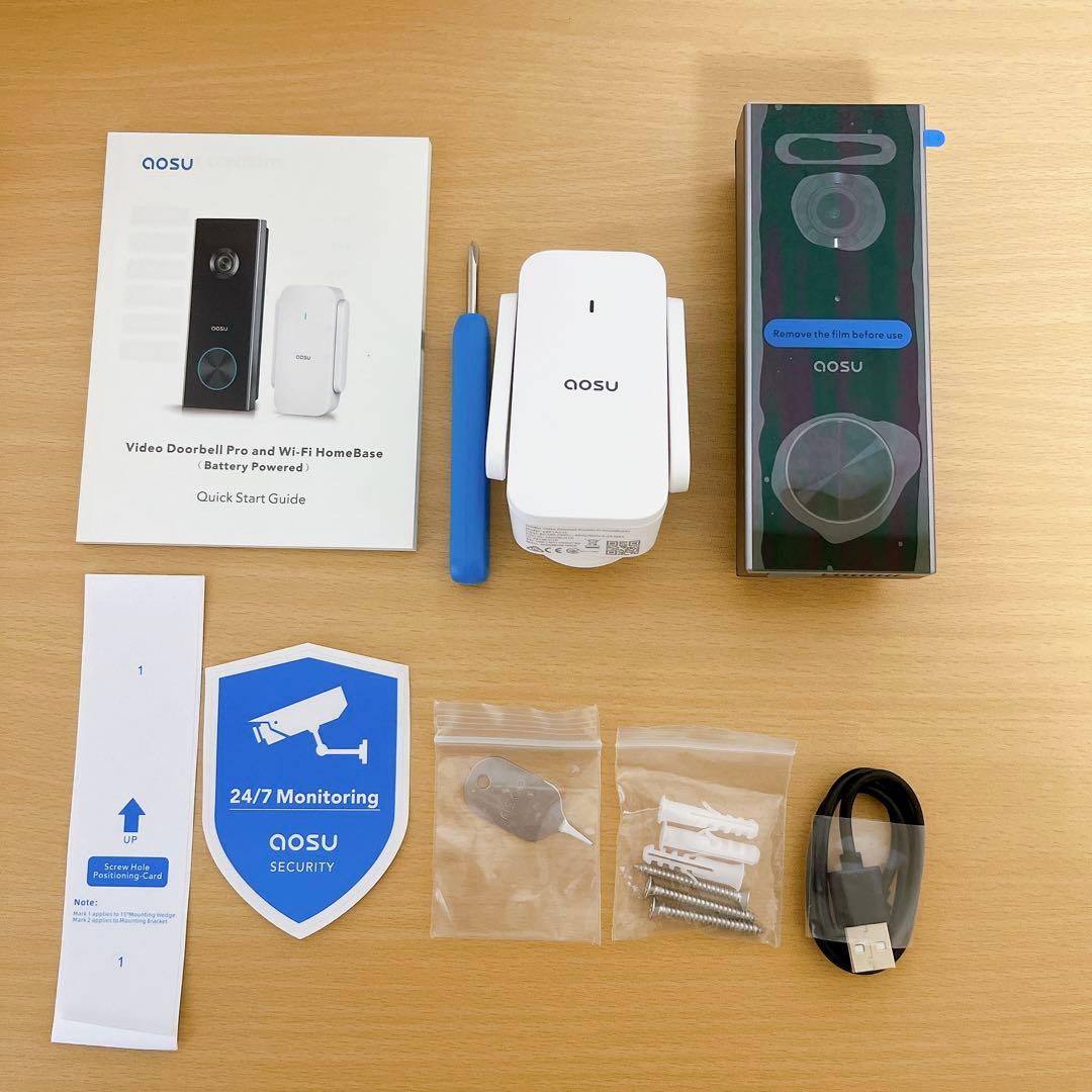 ドアホン ビデオドアベル カメラ付き( 2.4GHz WiFi )玄関チャイム