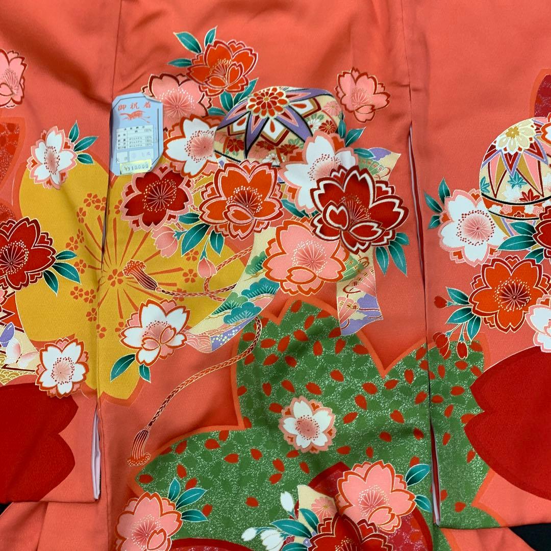 新品（純古典仕様）お宮参り 産着 祝着のきもの　京友禅染　四季花王朝桜毬古典文