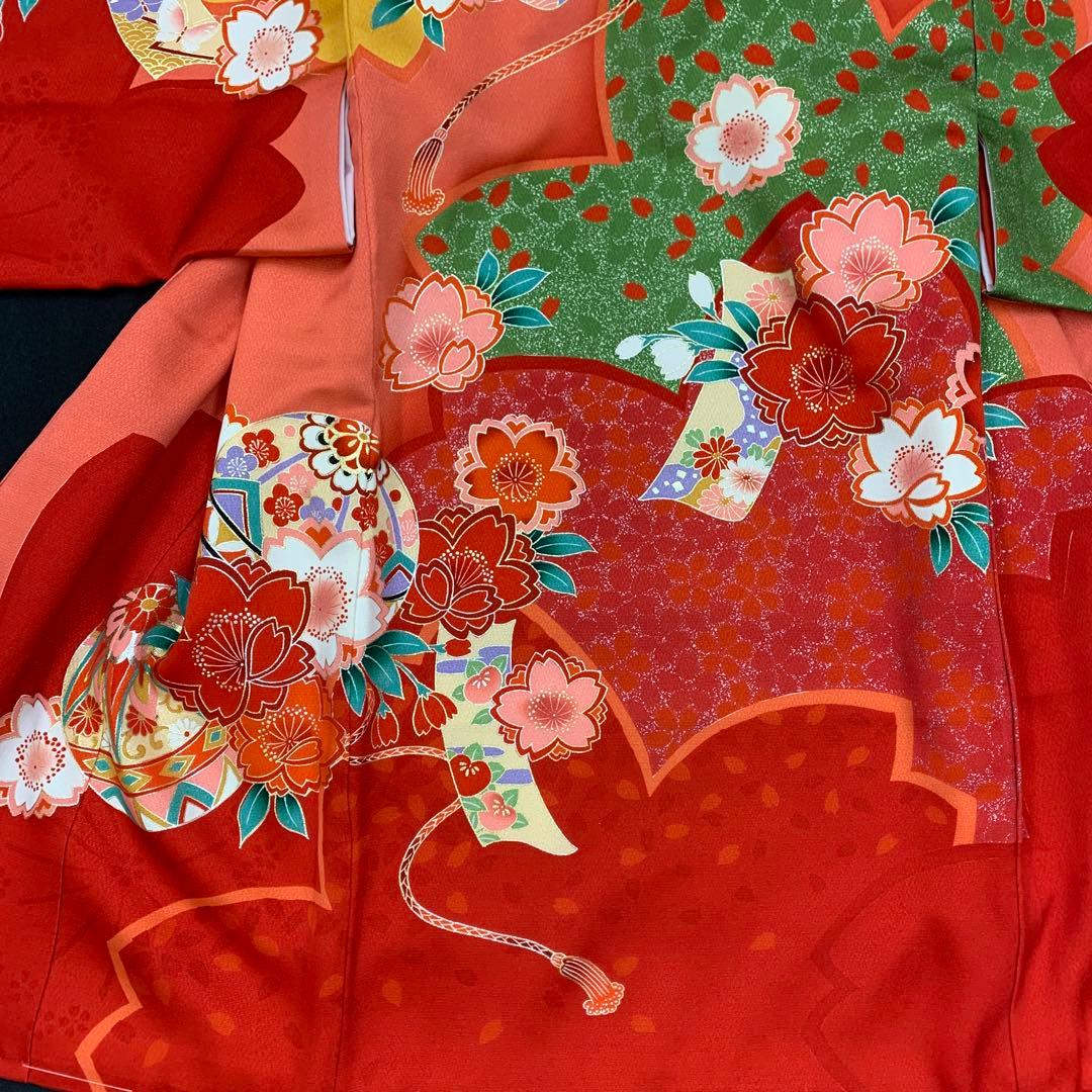 新品（純古典仕様）お宮参り 産着 祝着のきもの　京友禅染　四季花王朝桜毬古典文