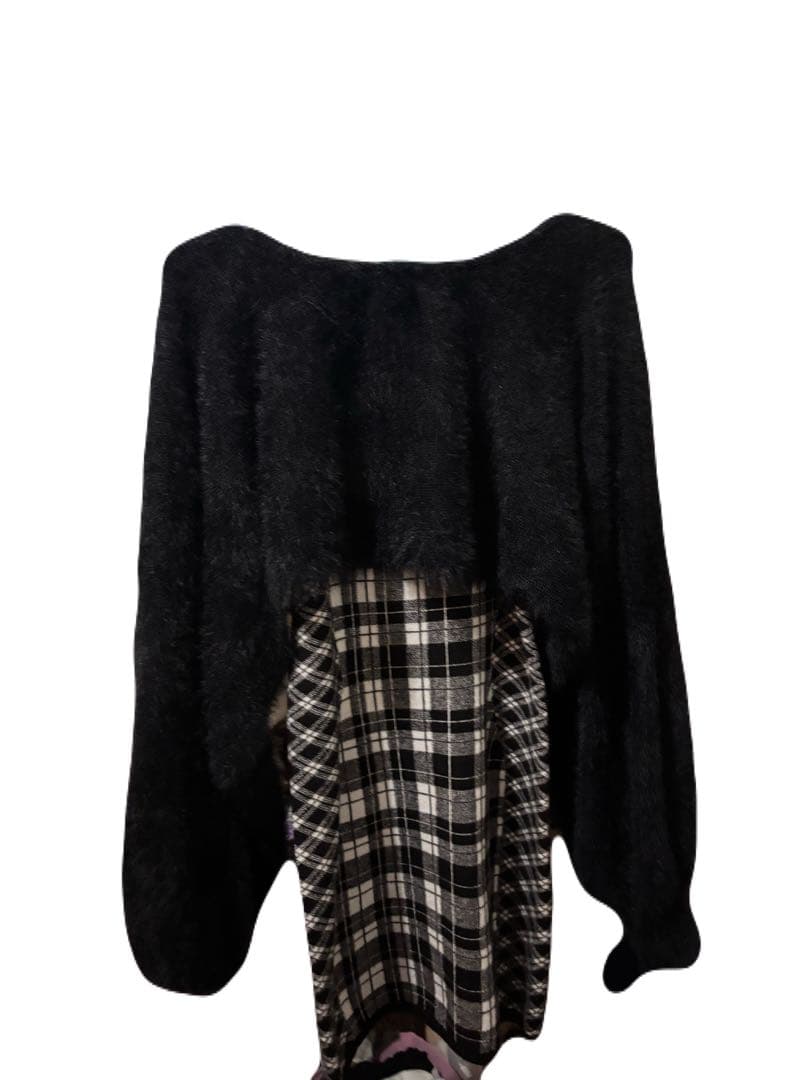 フェザーチェックアンサンブルワンピース　タイト　LIP SERVICE