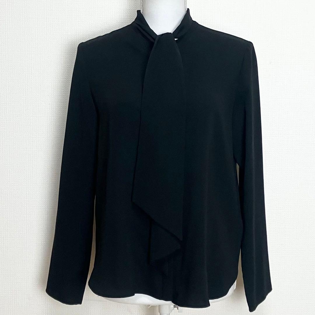 セオリーリュクス　長袖ボウタイシャツ　ブラウス　ブラック RYNA 40 日本製