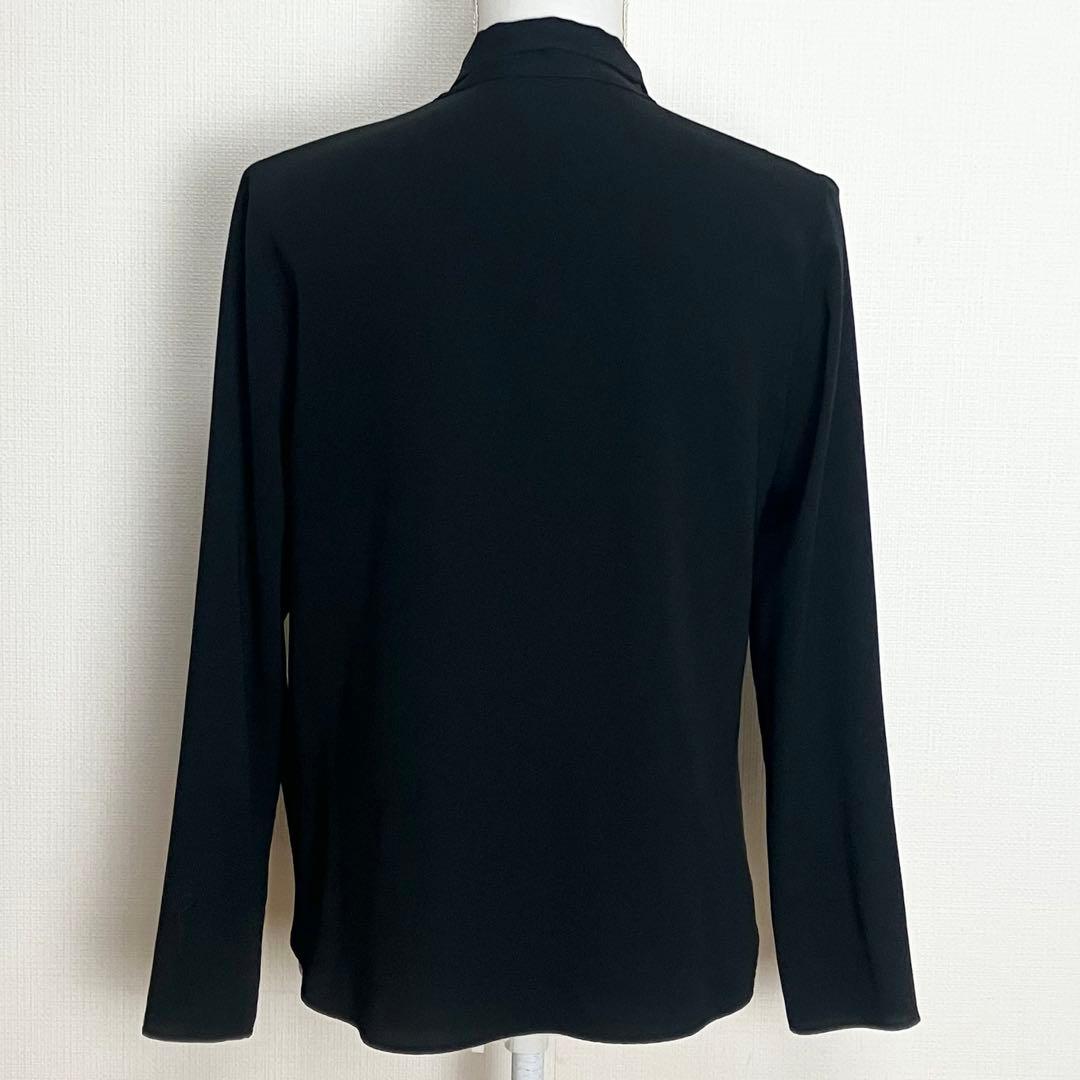 セオリーリュクス　長袖ボウタイシャツ　ブラウス　ブラック RYNA 40 日本製