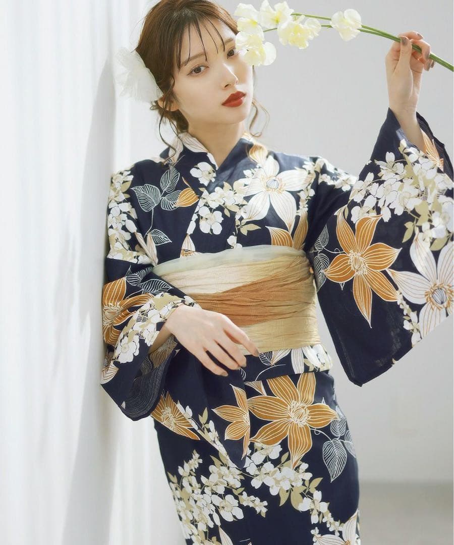 新品 Dita 2025 幻想鏡花水月(柑橘) 浴衣 下駄付き 5点セット