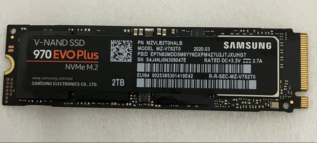 内蔵型SSD Samsung 970 EVO Plus 2TB NVMe M.2 SSD