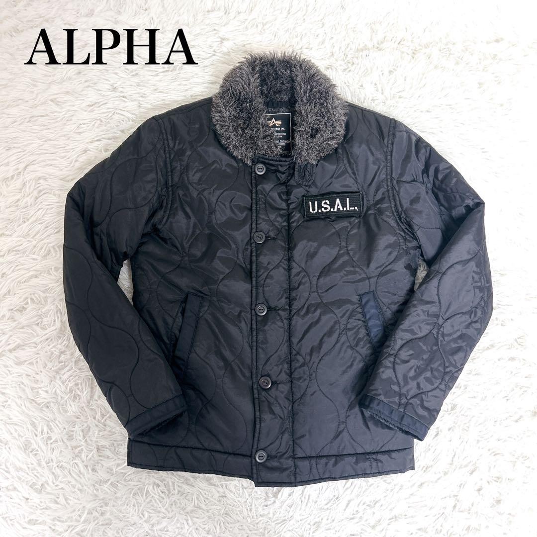 【極美品】ALPHA ファー　ナイロン　N-1 デッキ ジャケット　M