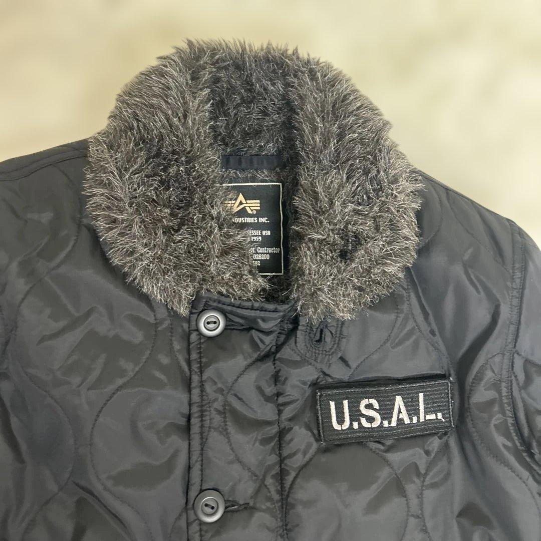 【極美品】ALPHA ファー　ナイロン　N-1 デッキ ジャケット　M