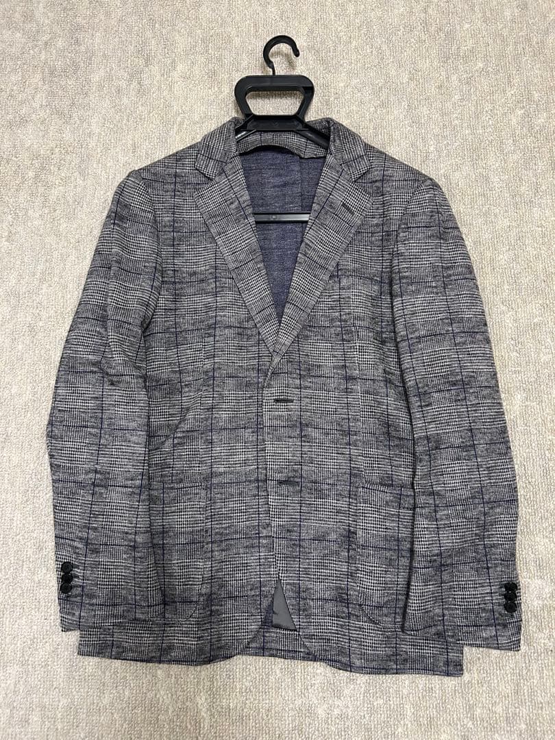 TOMORROWLAND グレー系チェック柄 テーラードジャケット