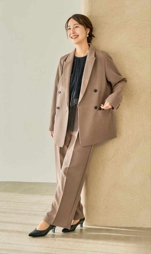 LEPSIM Wクロスストレッチダブルジャケット/ワイドパンツ