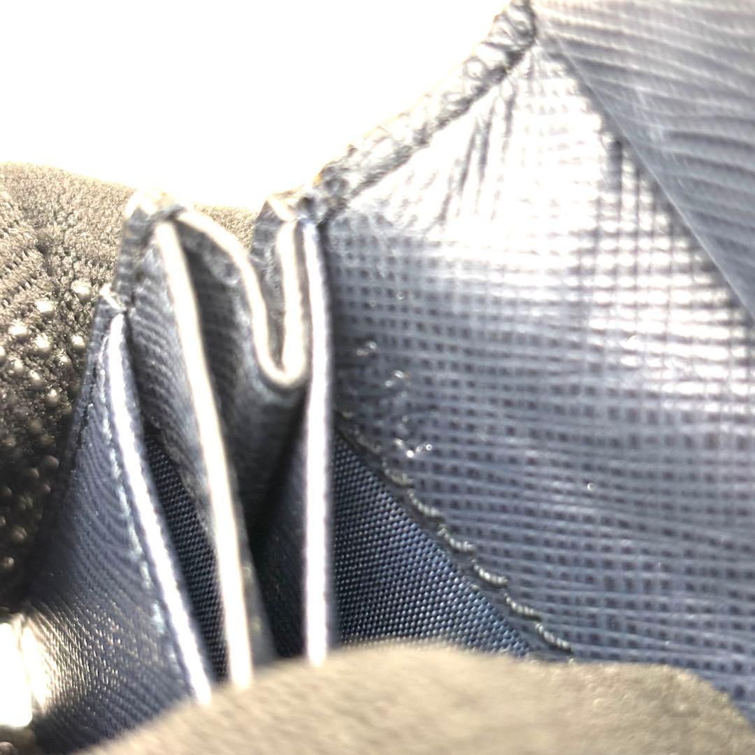 プラダ カードケース 名刺入れ シルバーロゴ サフィアーノ レザー ネイビー