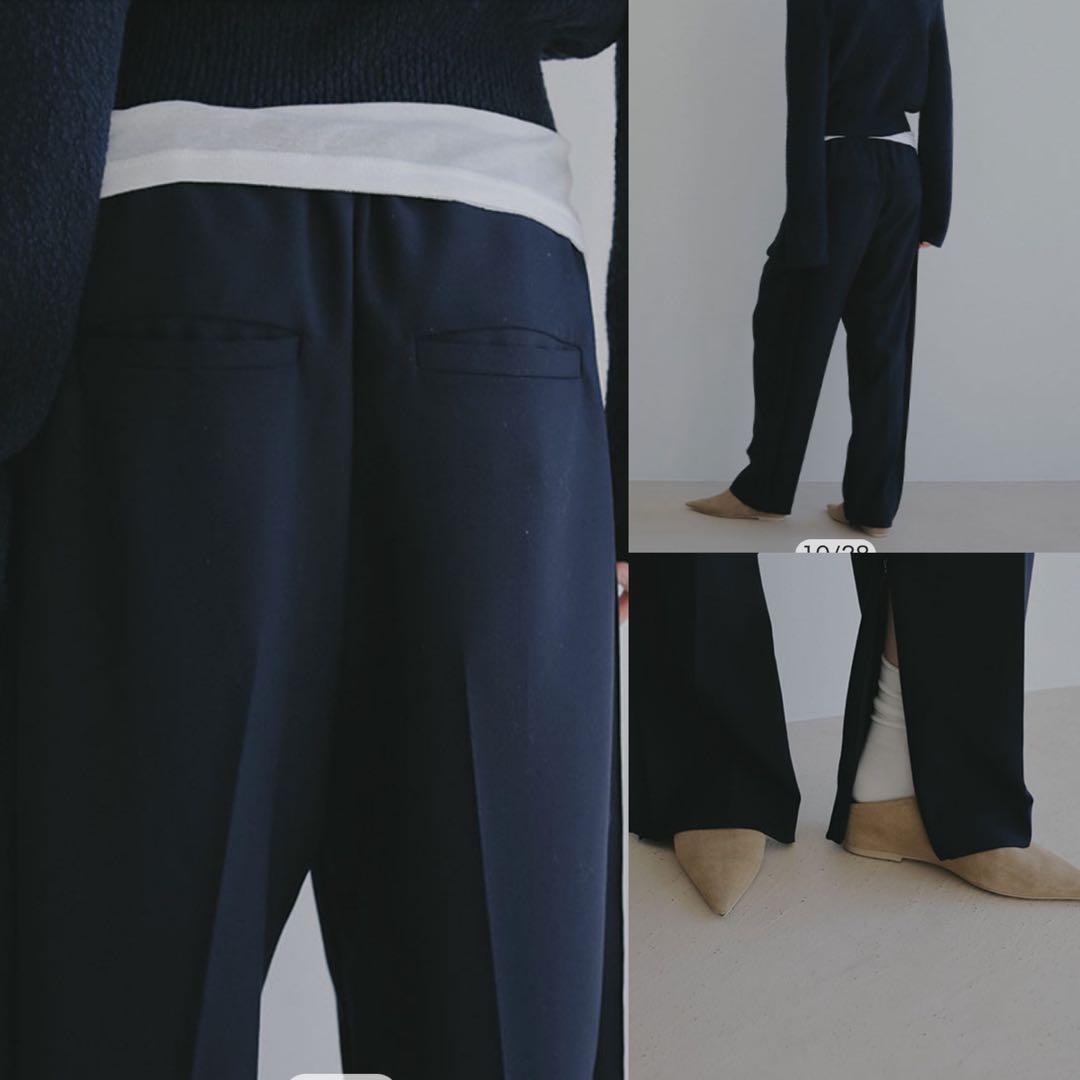 ETRE TOKYO 26SS サイドピンタックラインリラクシーパンツ ネイビー