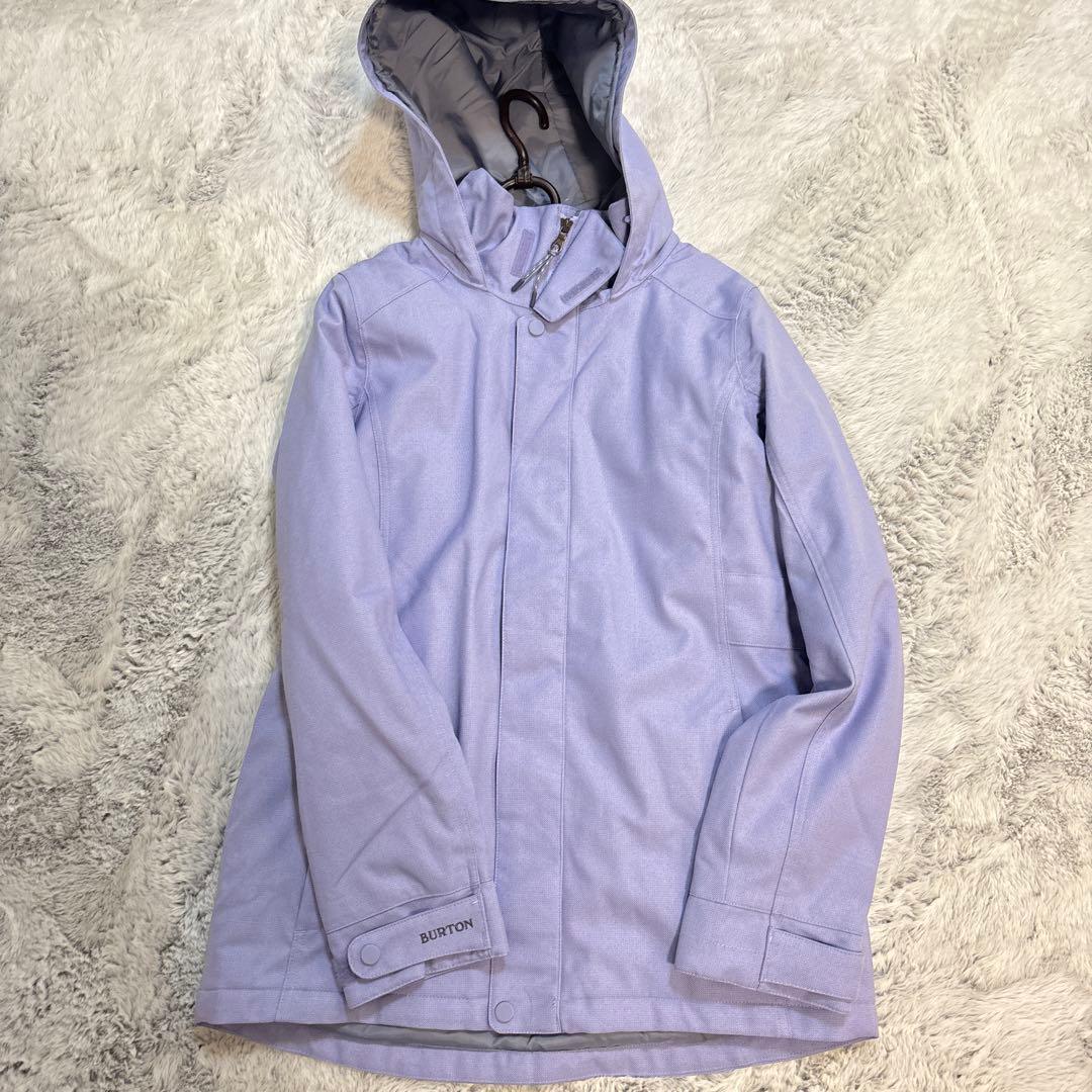 美品　BURTON スノーボードウェア 薄紫色 フード付き