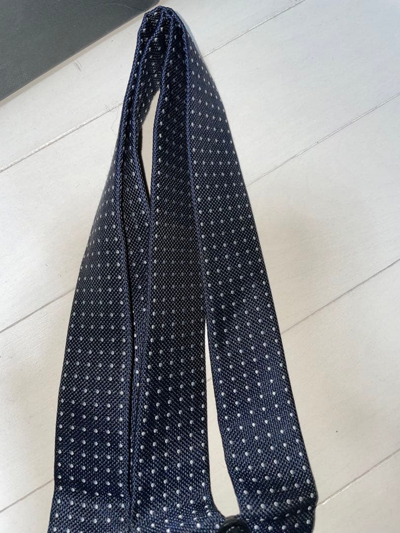 Burberry ネイビー ドット柄 サスペンダー ビンテージ バーバリー