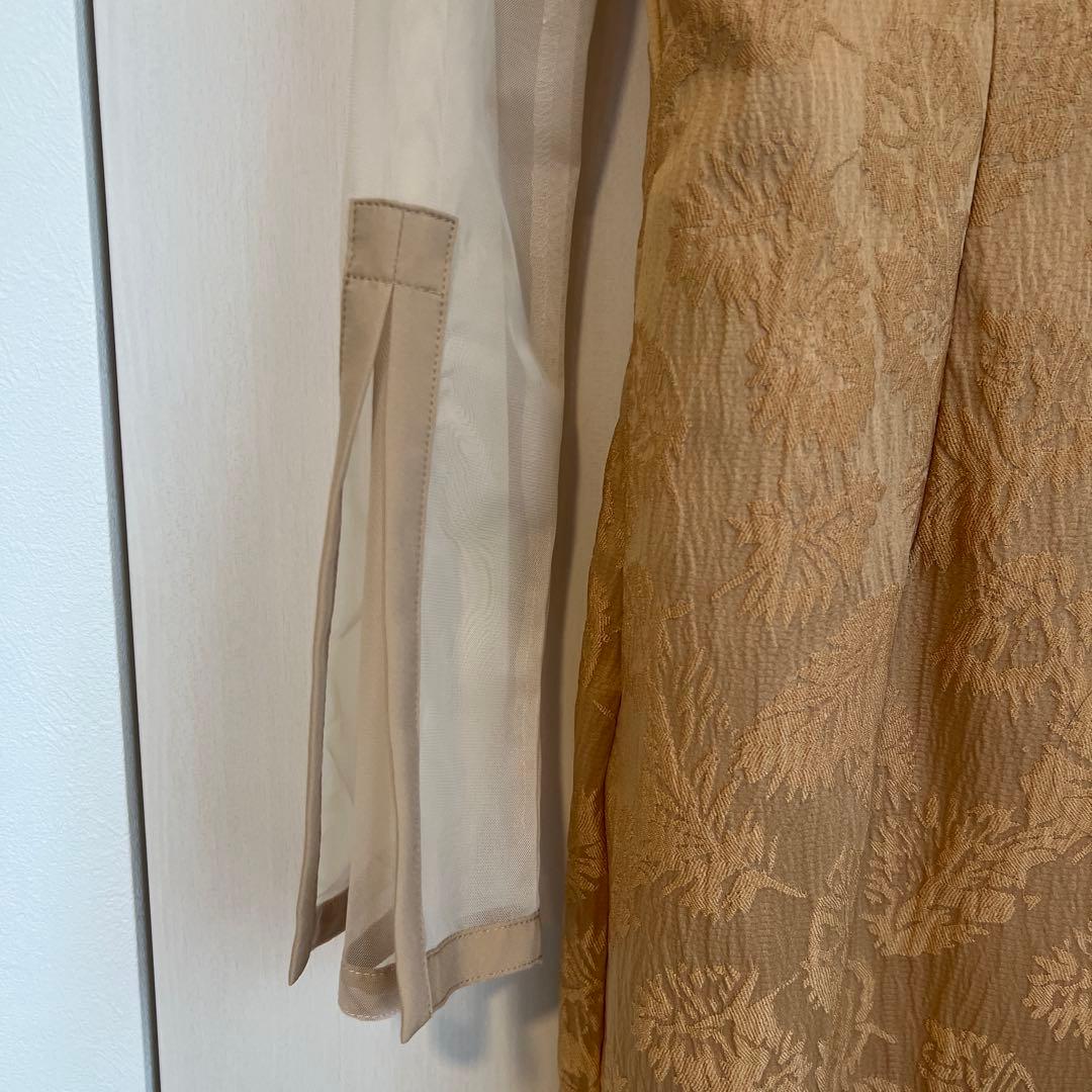 AIMER（エメ）チュールブラウス付Vネックジャカードタイトパーティードレス