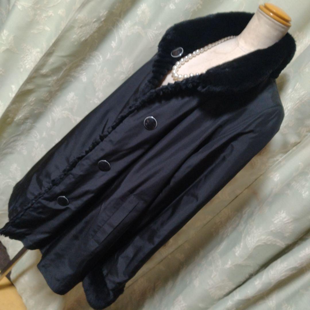 美品✩襟も袖口もふかふかです✩リバーシブル✩レッキス✩ファーコート✩ブラック✩