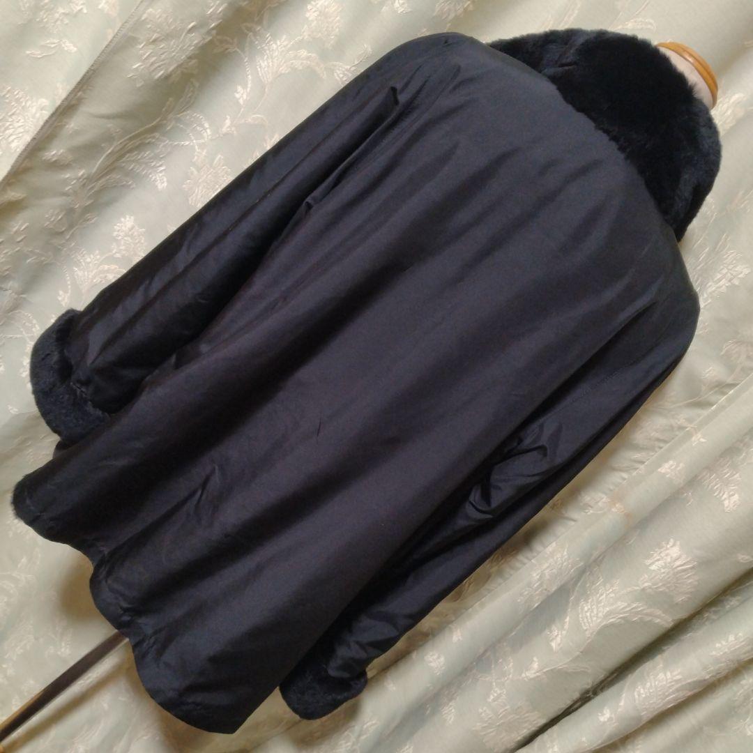 美品✩襟も袖口もふかふかです✩リバーシブル✩レッキス✩ファーコート✩ブラック✩