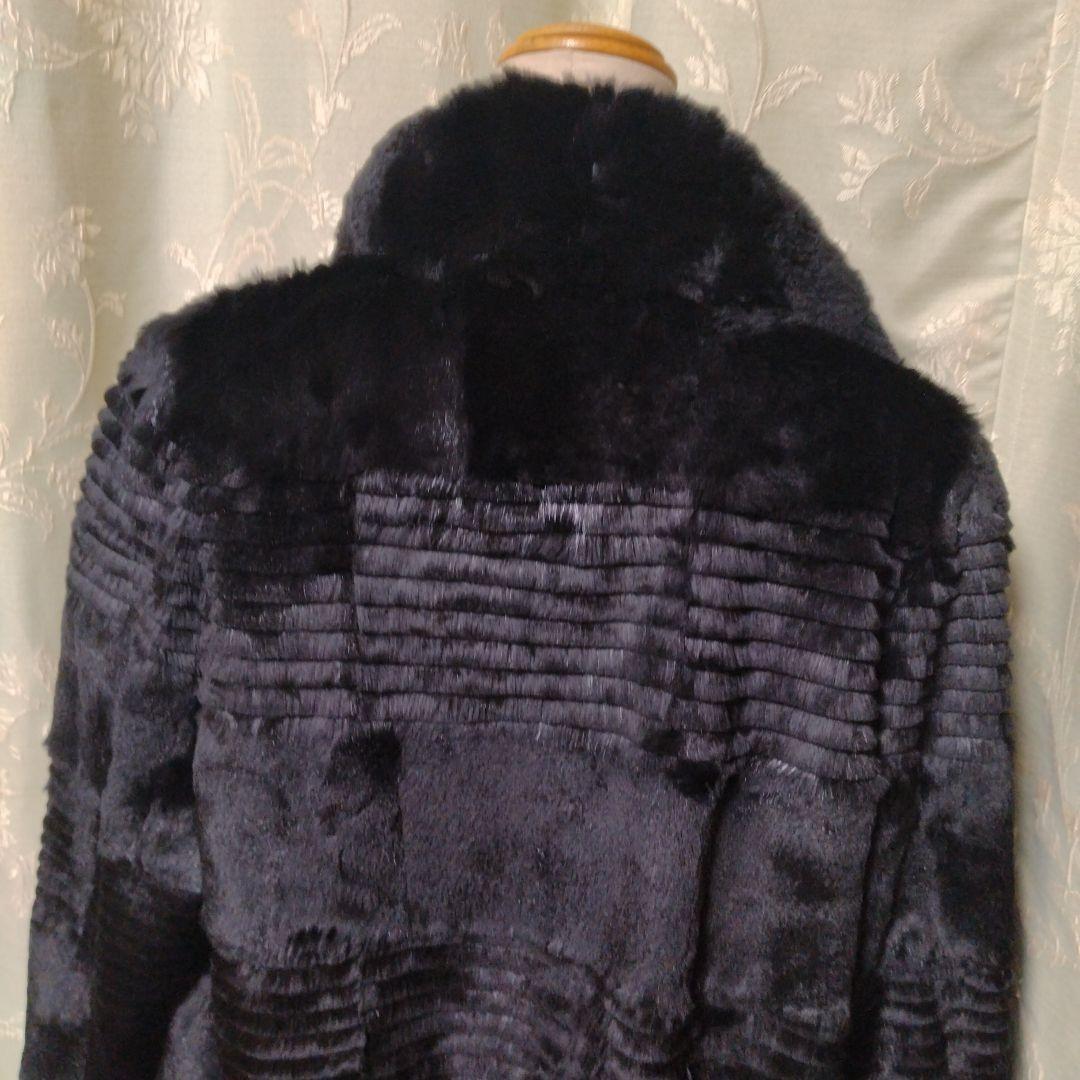 美品✩襟も袖口もふかふかです✩リバーシブル✩レッキス✩ファーコート✩ブラック✩
