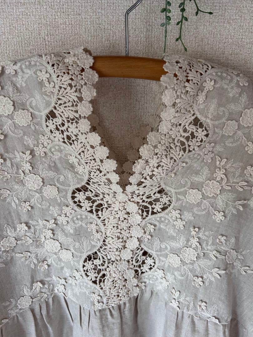 【美品】　ito hari 工房 リネン レース チュニック
