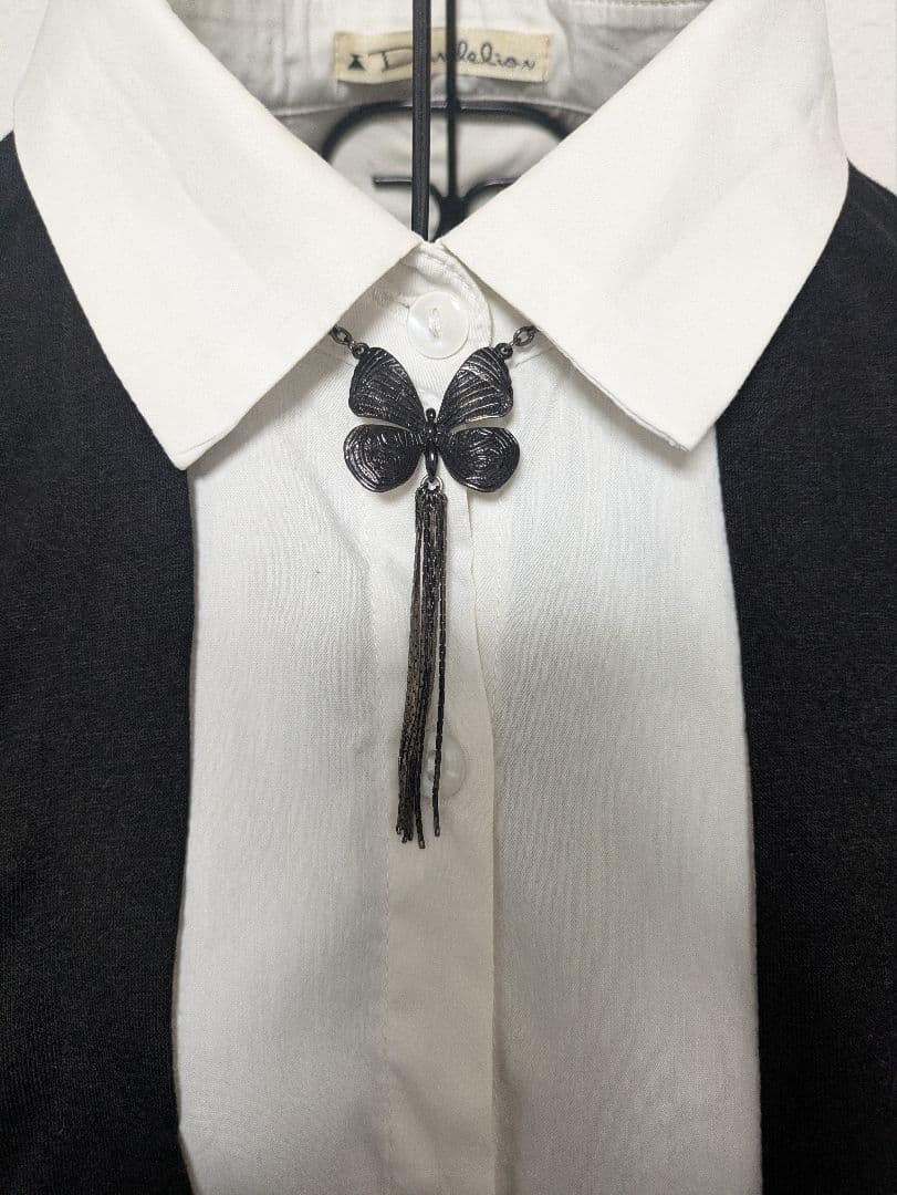 ジャンポールゴルチエ ブラック蝶モチーフネックレス