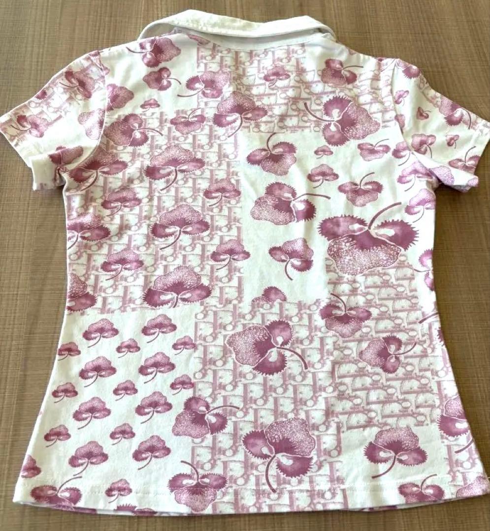 美品 クリスチャンディオール ガリアーノ期 花柄 トロッター ポロシャツ ピンク