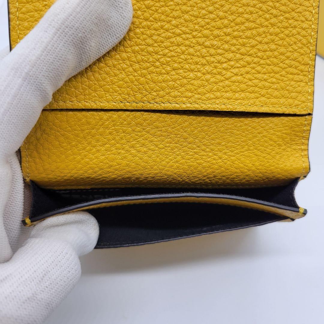 未使用級✨️ FENDI カードケース 名刺入れ エフイズ イエロー レザー