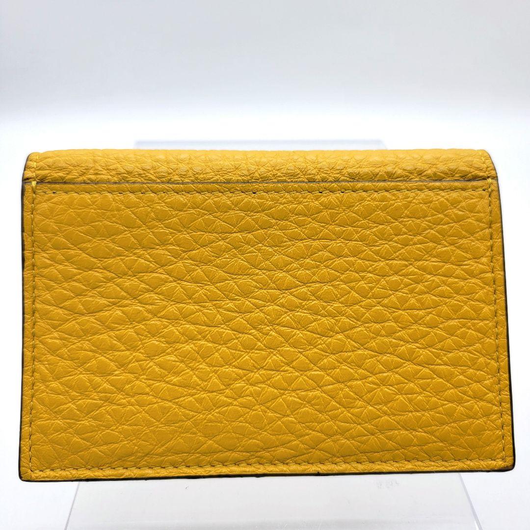 未使用級✨️ FENDI カードケース 名刺入れ エフイズ イエロー レザー