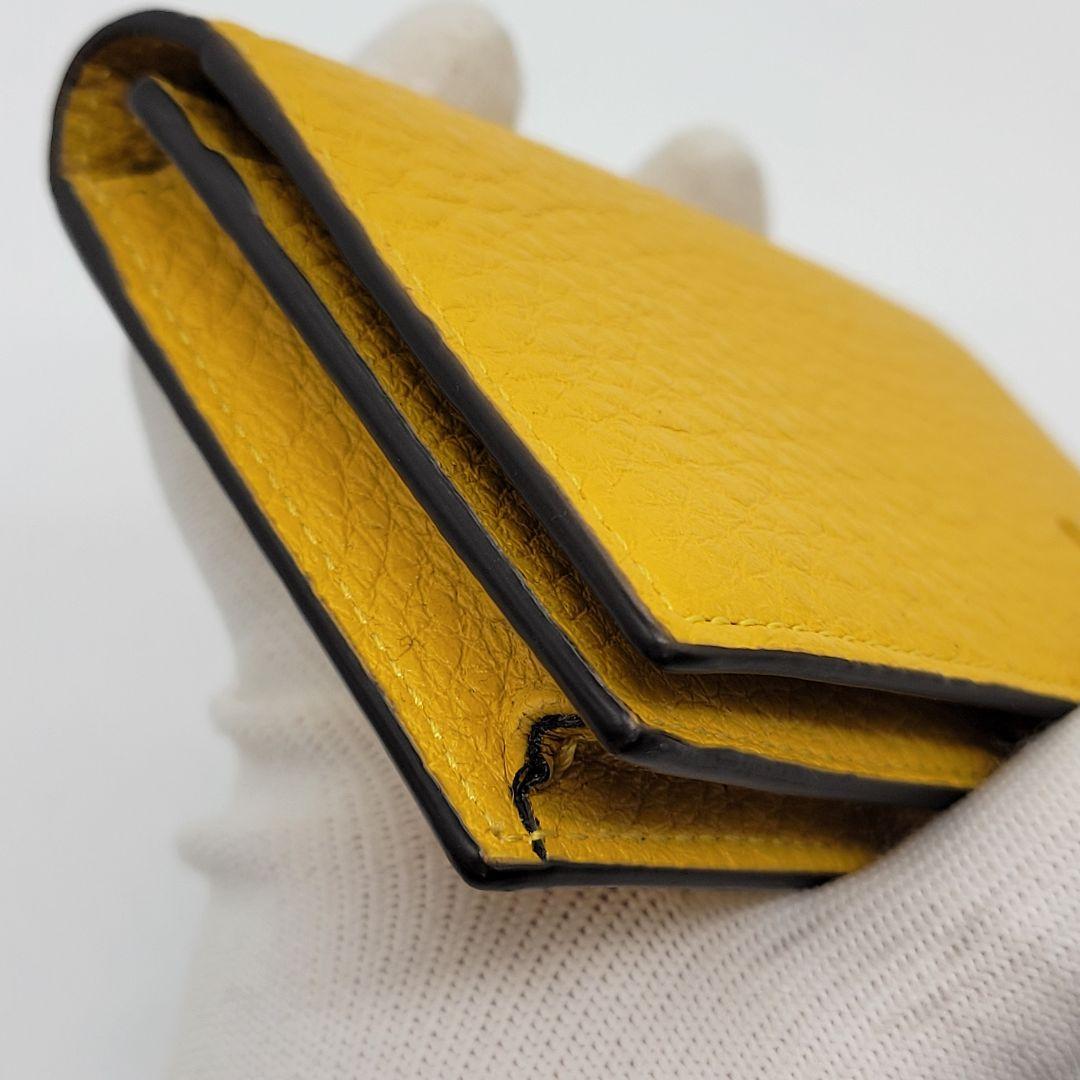 未使用級✨️ FENDI カードケース 名刺入れ エフイズ イエロー レザー